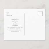 Modern & Strak Grijs Monogram Wit Briefkaart (Achterkant)