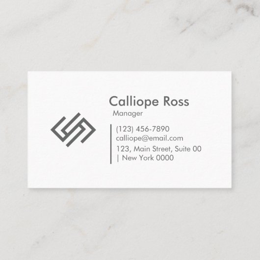 Modern strak, zwart-wit geometrisch vet visitekaartje (Achterkant)