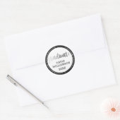 Modern strak zwart & zilver Afstuderen script Ronde Sticker (Envelop)