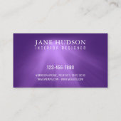Modern Strake Elegant Ontwerp Paars Eenvoudig Luxu Visitekaartje (Achterkant)