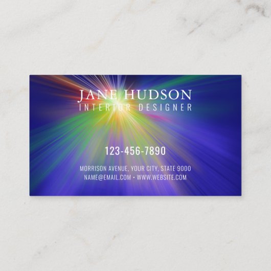 Modern Strake Elegante Vormgeving Kleurrijk Licht Visitekaartje (Achterkant)