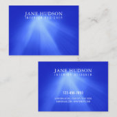 Modern Strakelegant Design Blauw Licht Luxe Visitekaartje (Voorkant / Achterkant)