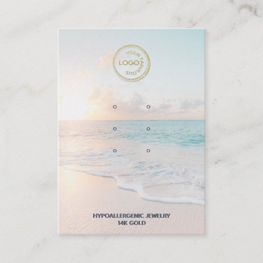 Modern strand 3 paren van Stud Earring Display Visitekaartje (Voorkant)