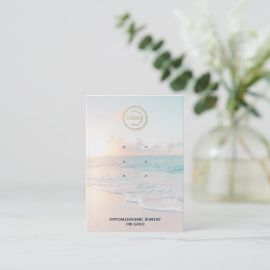 Modern strand 3 paren van Stud Earring Display Visitekaartje (Staand voorkant)