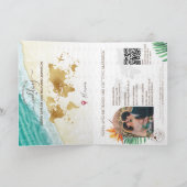 Modern strand bestemming bruiloft paspoort QR-code (Binnen)