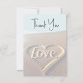 Modern strand met hartkloppingen bedankkaart (Voorkant)