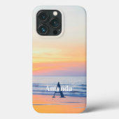 Modern strand oceaan tropisch monogram Case-Mate iPhone case (Achterkant)