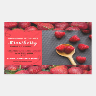 Modern Strawberry Jam Rechthoekige Sticker