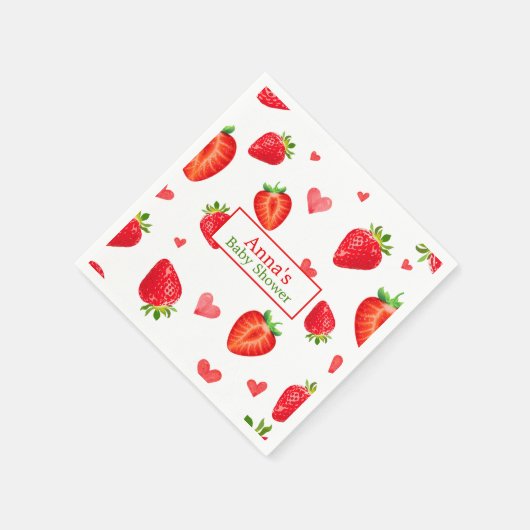 Modern Strawberry Pattern Baby shower Servet (Hoek)