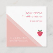 Modern strawberry Square Design Vierkante Visitekaartje (Achterkant)