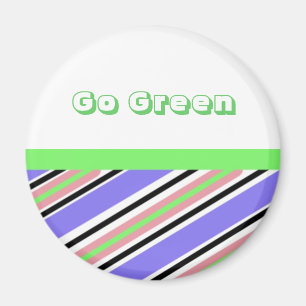 Modern Streep Ga Groen Design Magneet