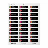 Modern streepmonogram retouradreslabel etiket (Full Sheet)