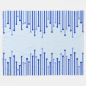 Modern streeppatroon op bleek blauw fleece deken (Voorkant (Horizontaal))