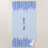 Modern streeppatroon op bleek blauw strandlaken (Voorkant)