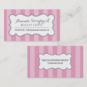 MODERN streeppatroon trendy roze grijs Visitekaartje (Voorkant / Achterkant)