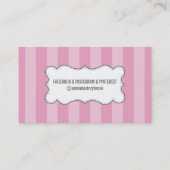 MODERN streeppatroon trendy roze grijs Visitekaartje (Achterkant)