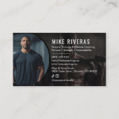 Modern Strength Training Fitness Coach Personal Visitekaartje (Achterkant)