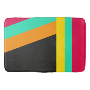 Modern strepenpatroon, diagonaal en verticaal, badmat