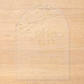 Modern String Lights Beste Dag Oog Gold ID585 Acryl Uitnodigingen (Voorkant)