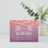 Modern String Lights Elegant Wedding Save the Date Aankondigingskaart (Staand voorkant)