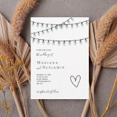 Modern String Lights Minimalist Wedding Invitation