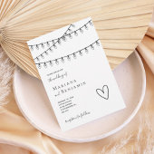 Modern String Lights Minimalist Wedding Invitation