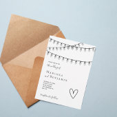 Modern String Lights Minimalist Wedding Invitation