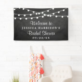 Modern String Lights op ChalkboardVrijgezellenfees Spandoek (Insitu)