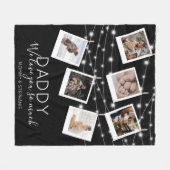 Modern String Lights Photo Collage Fleece Deken (Voorkant (Horizontaal))