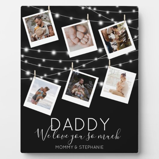 Modern String Lights Photo Collage Fotoplaat (Voorkant)