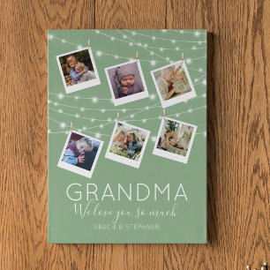 Modern String Lights Photo Collage Plaque Fotoplaat