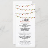 Modern String Lights, Red & Gold Wedding Menu (Voorkant / Achterkant)