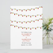 Modern String Lights, Red & Gold Wedding Programma (Staand voorkant)
