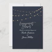Modern String Lights Rustiek Minimal Verloving Kaart (Voorkant)