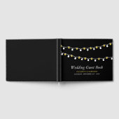 Modern String Lights, White & Gold Wedding Gastenboek (Volledig)
