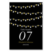 Modern String Lights, White & Gold Wedding Kaart (Voorkant)