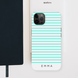 Modern Stripe   Aqua Cyan Fun, hedendaagse naam iPhone 13 Hoesje
