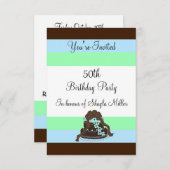 Modern Stripe Fiftieth Birthday Kaart (Voorkant / Achterkant)