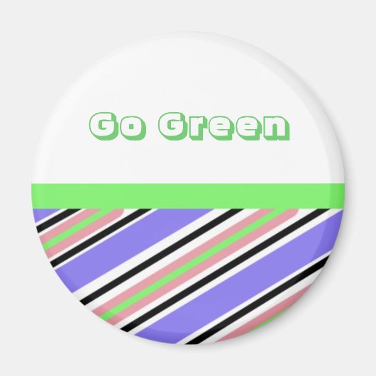 Modern Stripe Go Green Design Magneet (Voorkant)