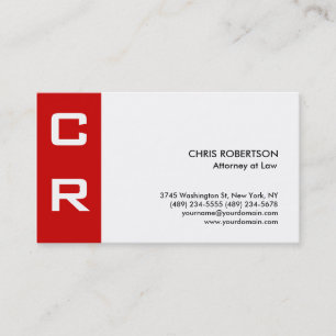 Modern Stripe Monogram White Custom Visitekaartje
