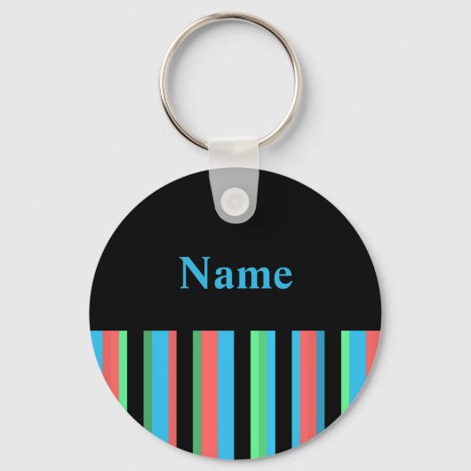 Modern Stripe Name Sleutelhanger Sjabloon (Voorkant)