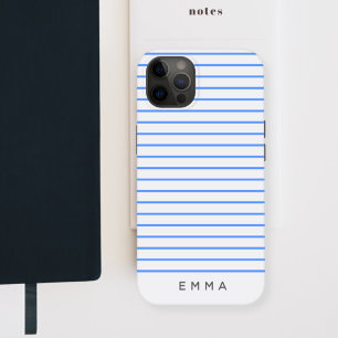 Modern Stripe   Nautical Blue Striking Scandi iPhone 13 Hoesje