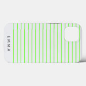 Modern Stripe | Neon Lime Green Funky Trendy Name Case-Mate iPhone Case (Achterkant (horizontaal))