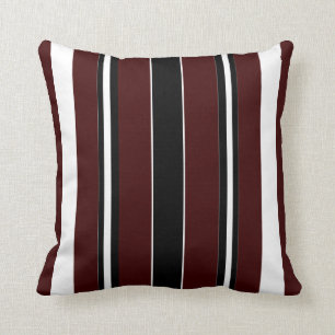 Modern Stripe Pillow-Home-Maroon/Black/White Kussen