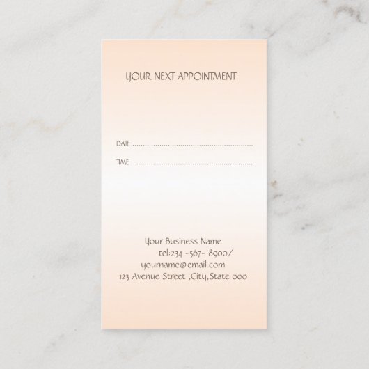 Modern, Stripe, Scissors, Flowers Appointcard Aanbevelingskaartje (Achterkant)