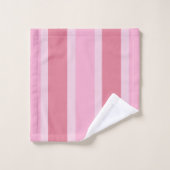 Modern striped bath towel set in dark light pink (Gant de toilette)