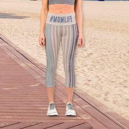 Modern Striped Momlife beige and blue