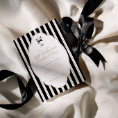 Modern Striped New Year's Eve Party Invitation Kaart