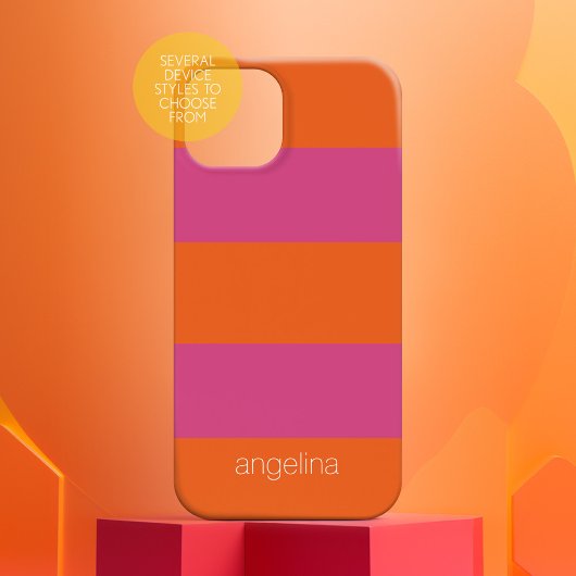 Modern striped Patroon met aangepaste naam Case-Mate iPhone Case