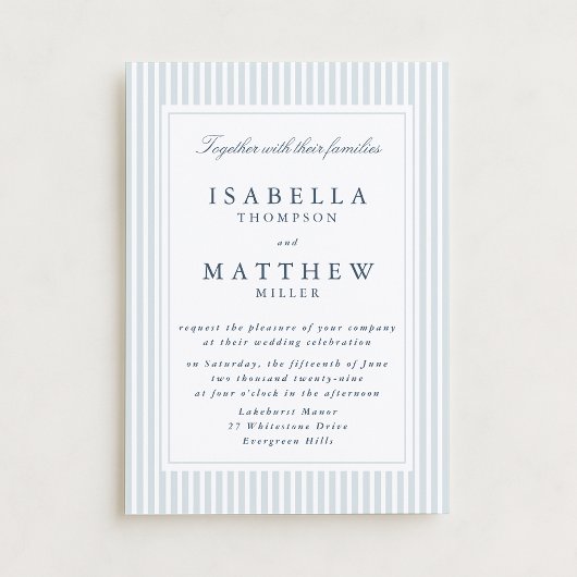 Modern Striped Wedding Invitation Geometric Frame